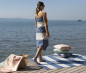 Preview: David Fussenegger Kissenhülle Nizza 2er Set 'Blockstreifen' 50 x 50 cm Navy - Blau