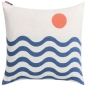Preview: David Fussenegger Kissenhülle Nova 'Wellen' 50 x 50 cm Marine- Blau