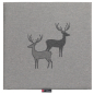 Preview: David Fussenegger Sitzkissen Porto 'Hirschpaar' 40 x 40 cm Graphit- Grau