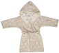 Preview: framsohn Kinderbademantel 'Organic Stars' mit Kapuze Beige