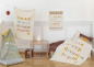 Preview: David Fussenegger Babydecke Lena 'eat sleep...' 75 x 100 cm Rohweiß