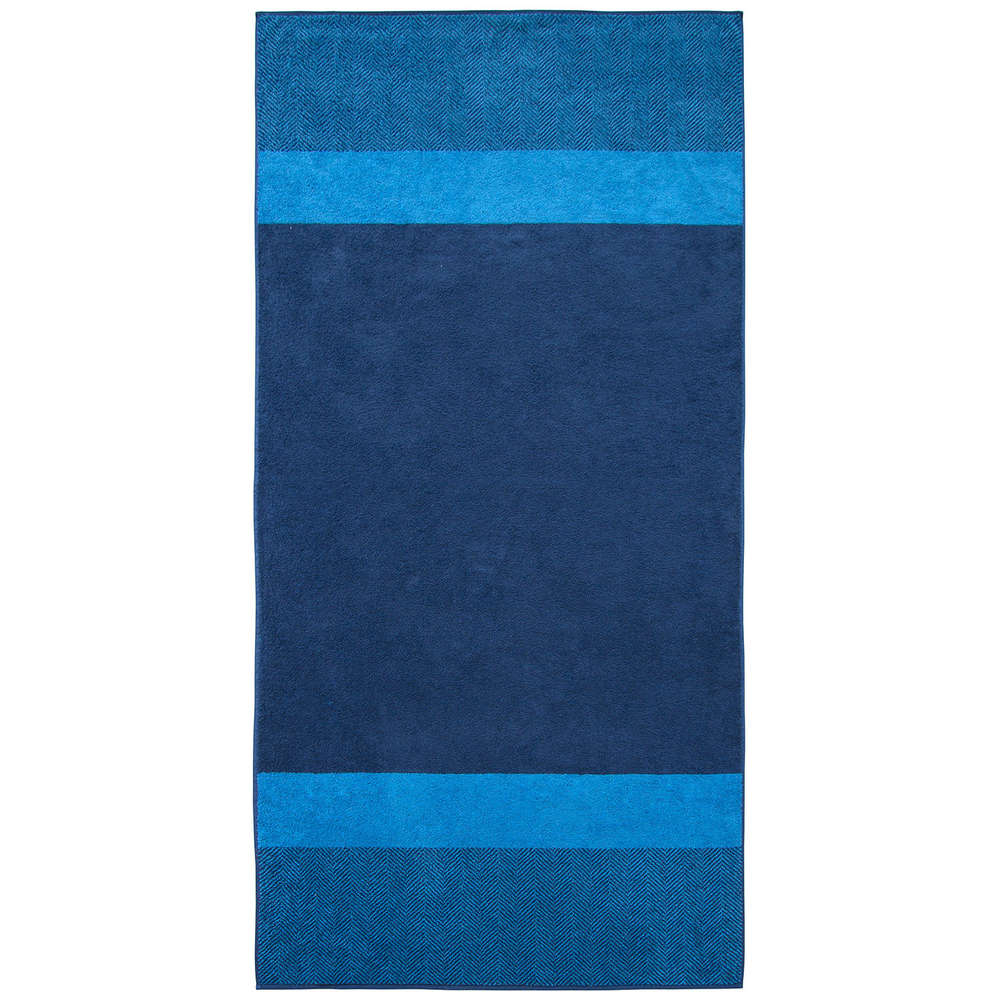 Dyckhoff Saunatuch 'Two-Tone Stripe' 100 x 200 cm Blau Farbe Blau