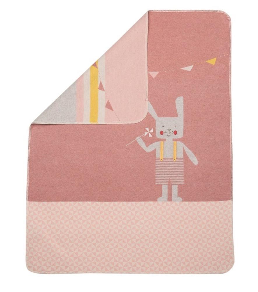 David Fussenegger Babydecke Juwel mit Stick 'Hase' 70 x 90 cm