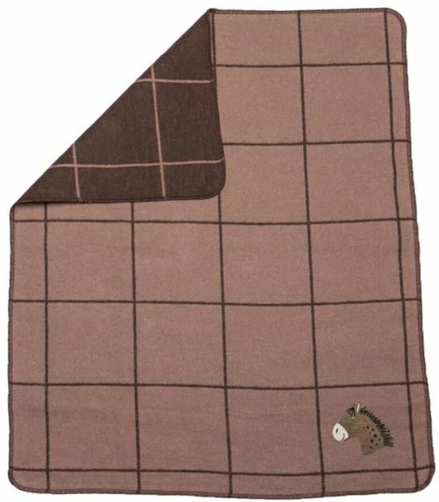 David Fussenegger Babydecke Juwel mit Stick 'Karo/Pferd' 70 x 90 cm