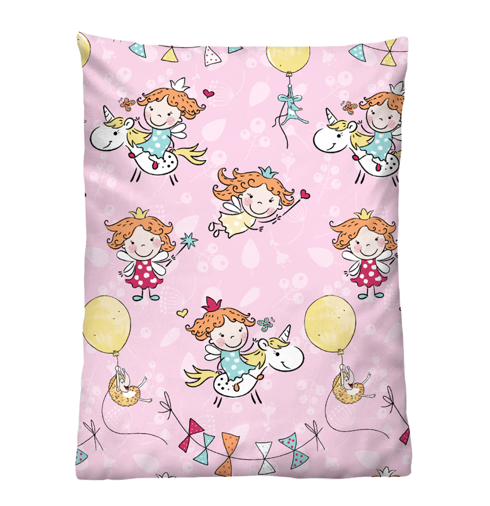 Biberna Feinbiber Kinder - Bettwäsche 'Einhorn' 100 x 135 cm Rosa