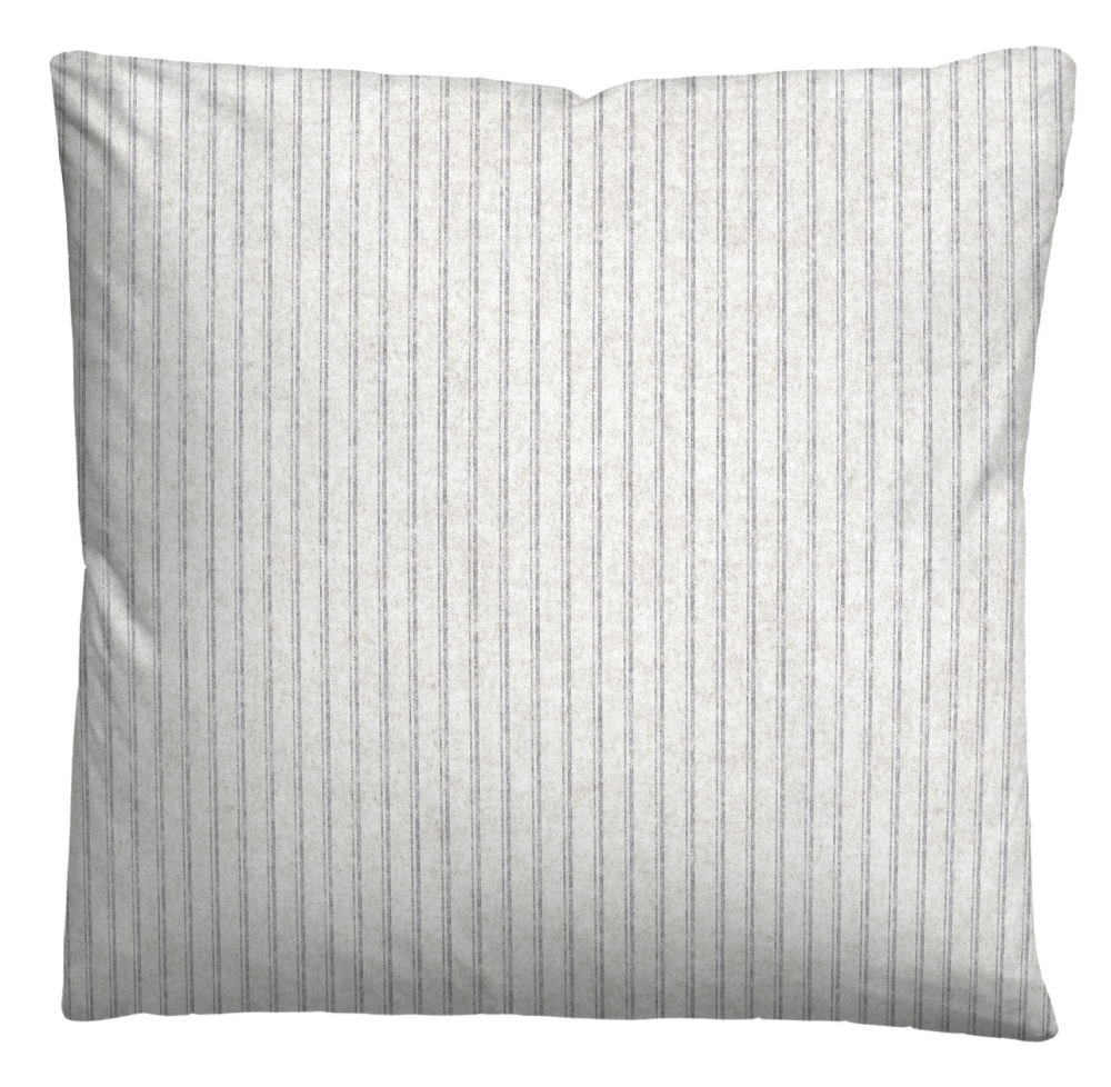 Preview: Biberna Melange- Flanell Bettwäsche 'Webstreifen' 135 x 200 cm Sturmgrau