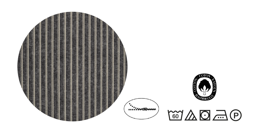 Biberna Melange- Flanell Bettwäsche 'Webstreifen' 135 x 200 cm Titanium