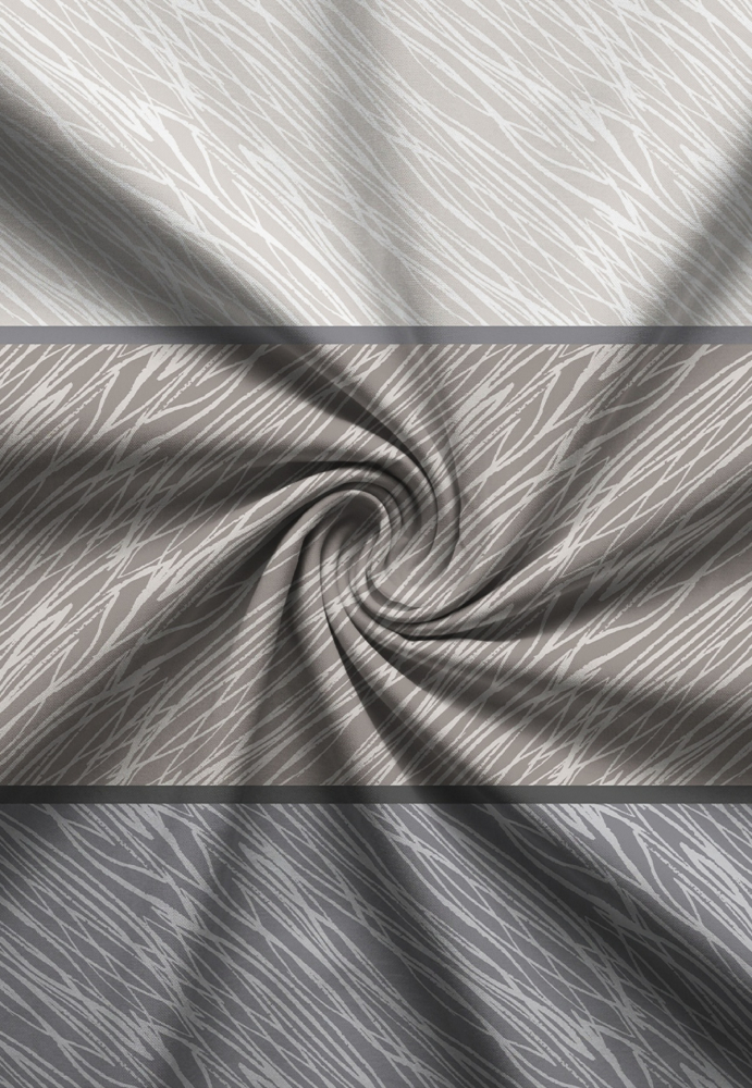 Preview: Biberna Feinbiber Bettwäsche 'Streifen' 135 x 200 cm Sturmgrau