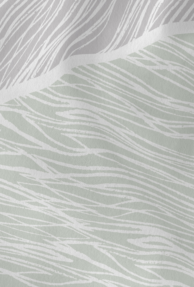 Preview: Biberna Feinbiber Bettwäsche 'Streifen' 135 x 200 cm Salbei