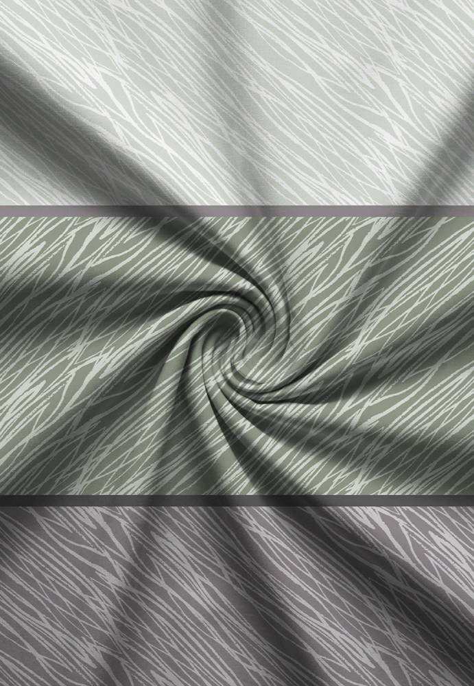 Preview: Biberna Feinbiber Bettwäsche 'Streifen' 135 x 200 cm Salbei