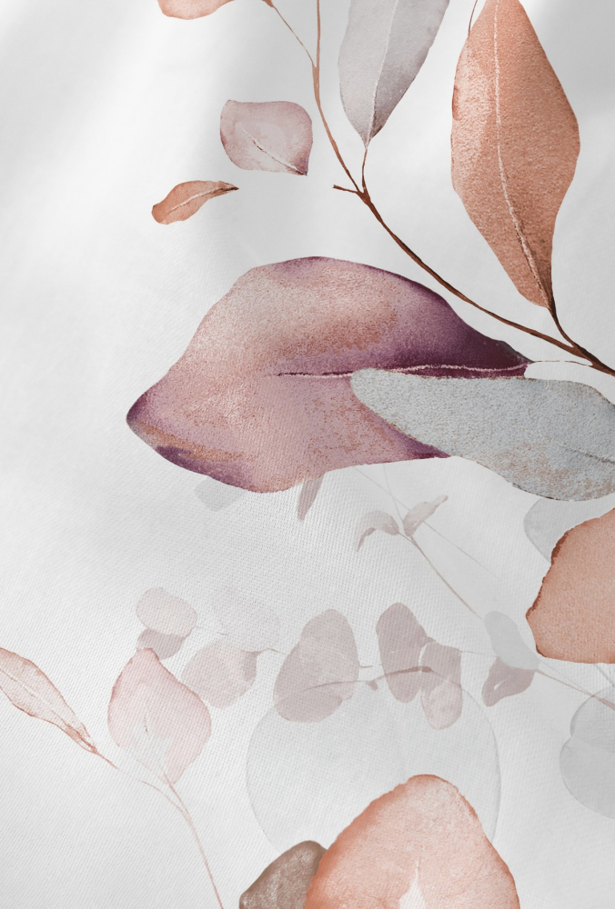 Preview: Biberna Tencel Bettwäsche 'Floral' 135 x 200 cm Terra