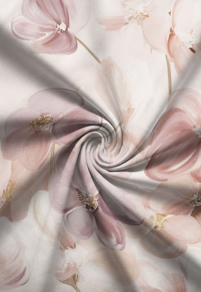 Preview: Biberna Tencel Bettwäsche 'Blume' 135 x 200 cm Rose