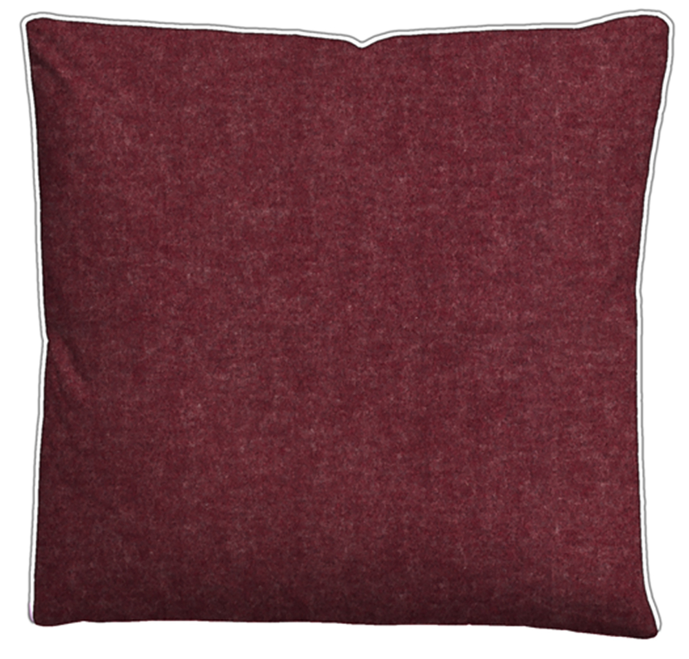 Preview: Biberna Melange- Flanell Bettwäsche 'Uni' 135 x 200 cm Burgund