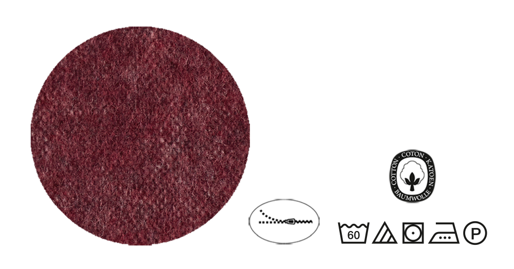 Biberna Melange- Flanell Bettwäsche 'Uni' 135 x 200 cm Burgund