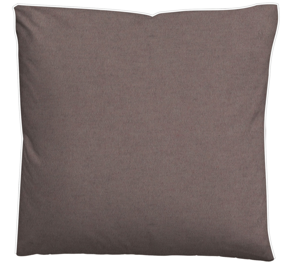 Preview: Biberna Melange- Flanell Bettwäsche 'Uni' 135 x 200 cm Braun