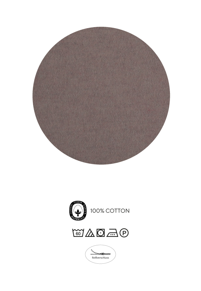 Biberna Melange- Flanell Bettwäsche 'Uni' 135 x 200 cm Braun