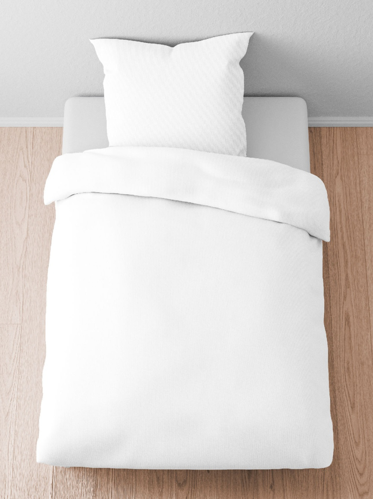 Preview: Biberna Tencel Bettwäsche 'Uni' 135 x 200 cm Weiß