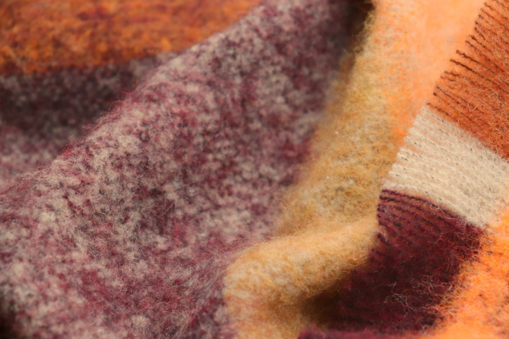 Biederlack Fransenplaid 'Mohair Look' 130 x 190 cm Orange