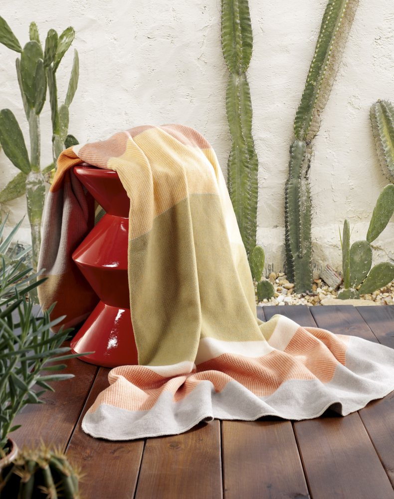 Preview: Biederlack Wohndecke 'Stripe Oasis' 150 x 200 cm Bunt