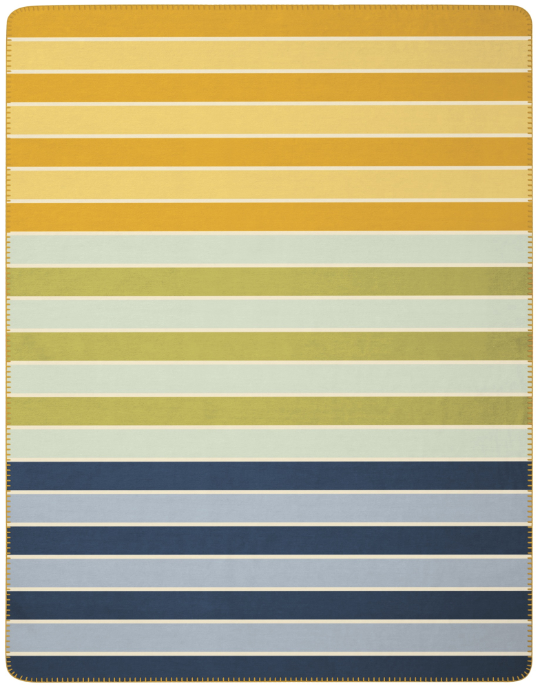 Preview: Biederlack Wohn- und Kuscheldecke 'Duo Line' 150 x 200 cm Gelb