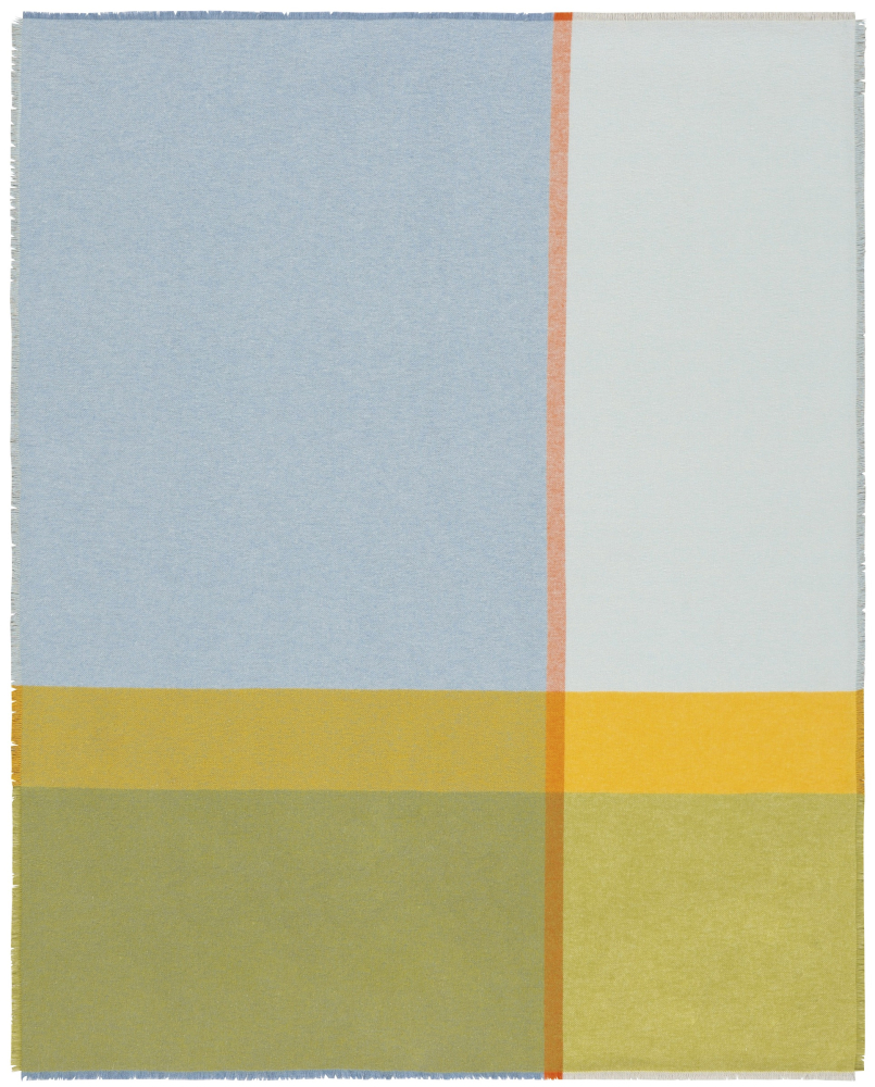 Biederlack Fransenplaid 'Great Blue' 130 x 170 cm Blau