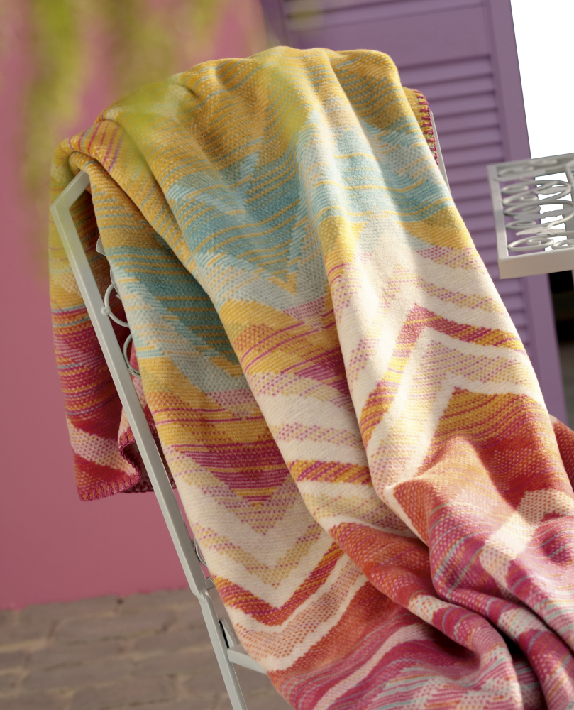 Preview: Biederlack Wohn- und Kuscheldecke 'Riviera Mirage' 150 x 200 cm Bunt