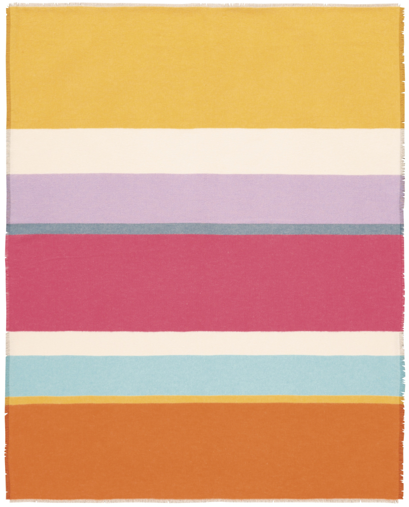 Biederlack Fransenplaid 'Nizza Stripe' 130 x 170 cm Bunt