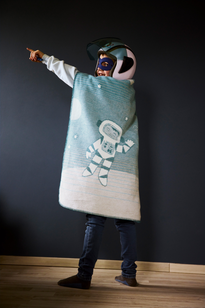Biederlack Babydecke 'Spacekid' 75 x 100 cm Blau