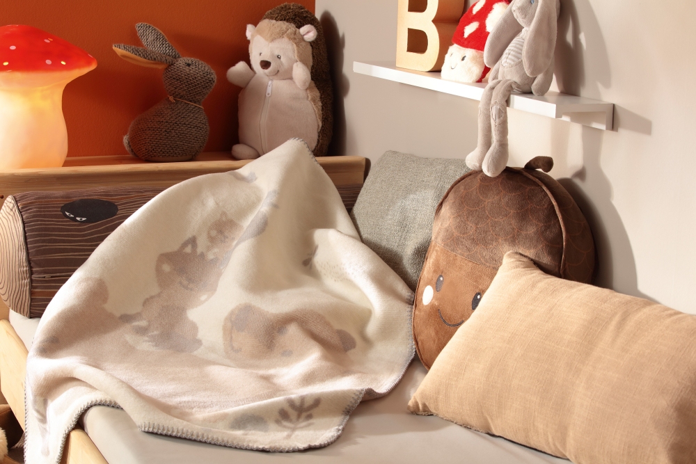 Biederlack Babydecke 'Foxy & Friends' 75 x 100 cm Beige