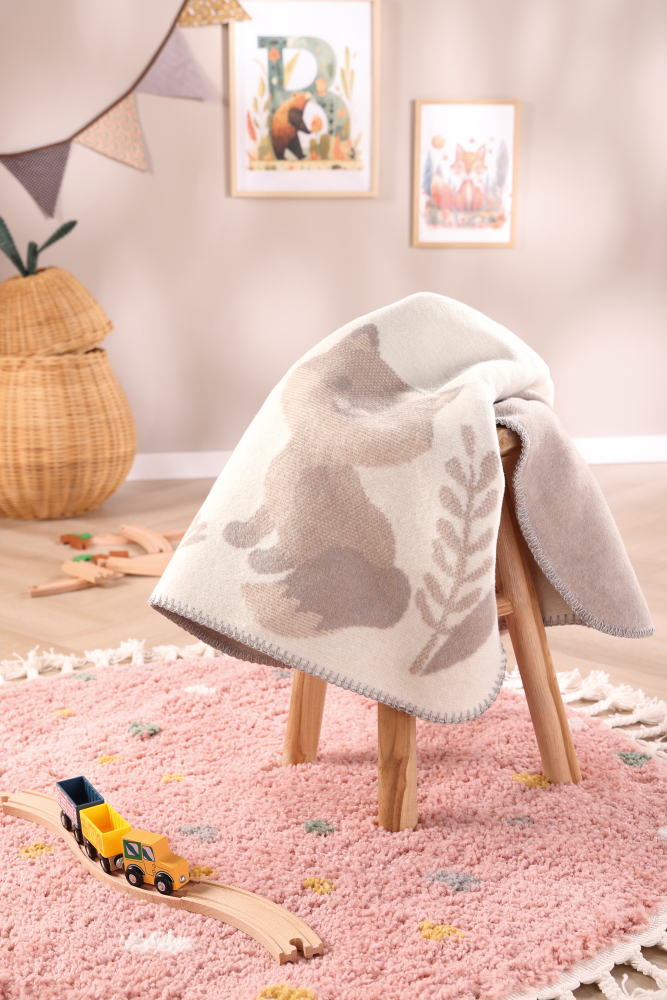 Biederlack Babydecke 'Foxy' 75 x 100 cm Natur
