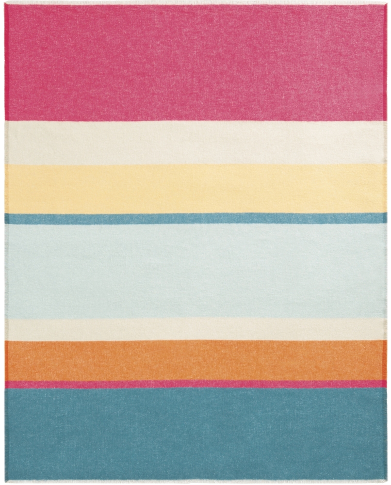 Biederlack Fransenplaid 'Happy Stripe' 130 x 170 cm Bunt