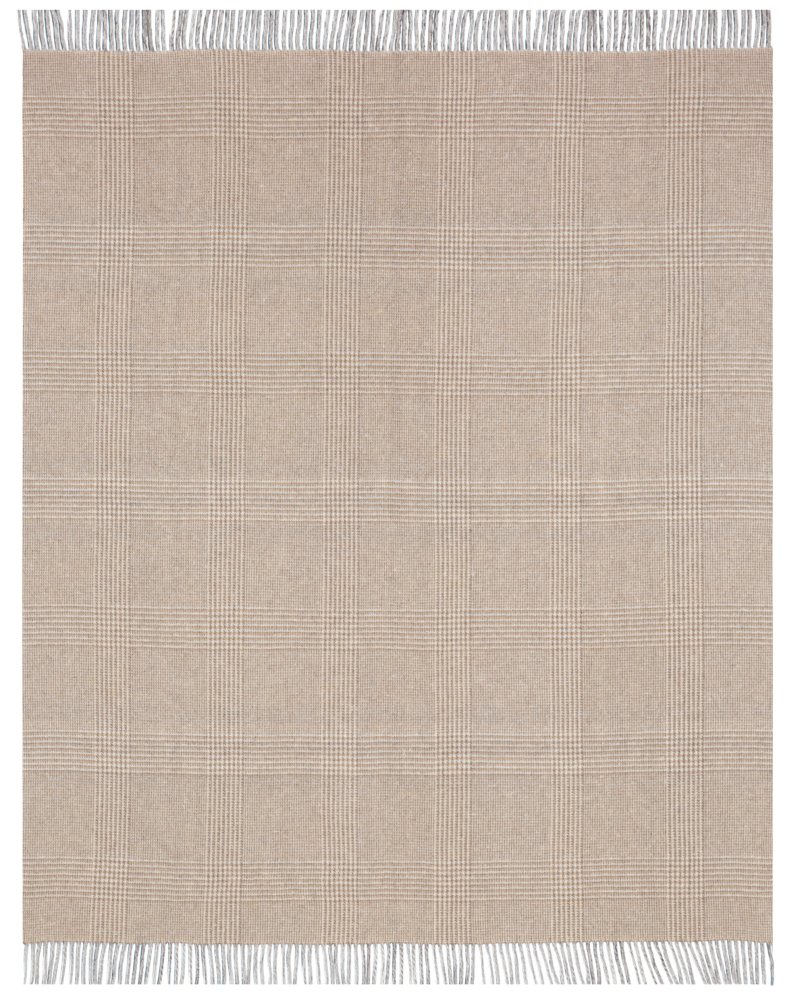 Biederlack Kaschmirplaid 'Twin Check' 150 x 200 cm Beige