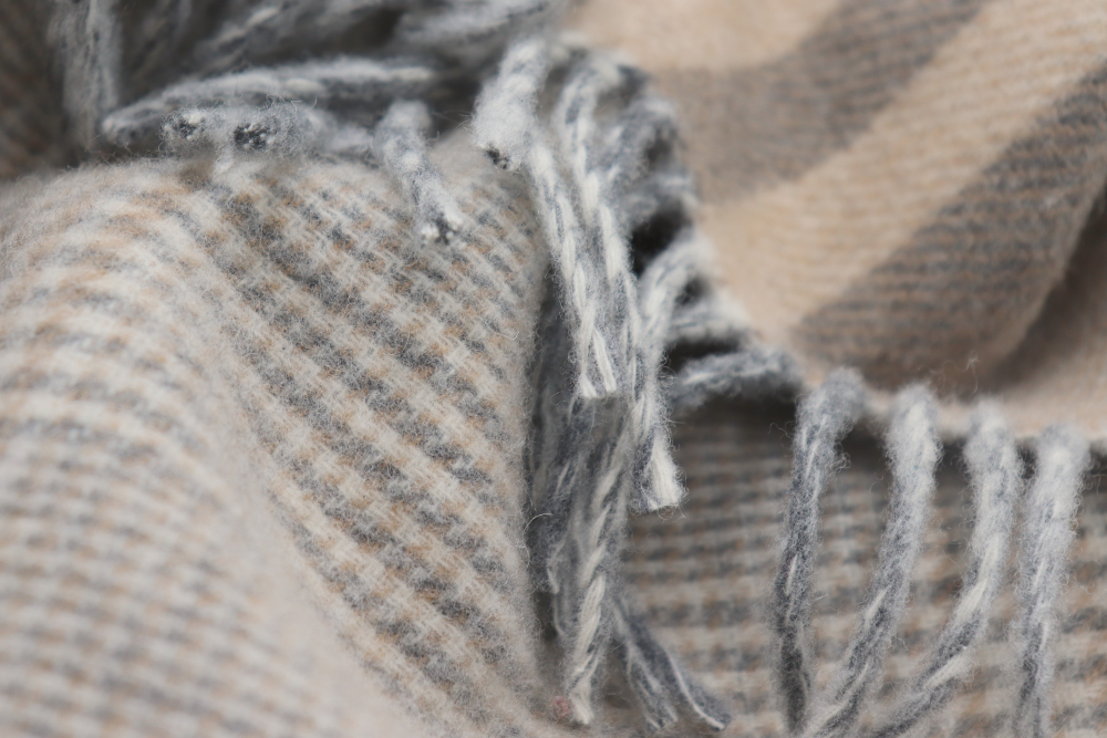 Biederlack Kaschmirplaid 'Twin Check' 150 x 200 cm Beige