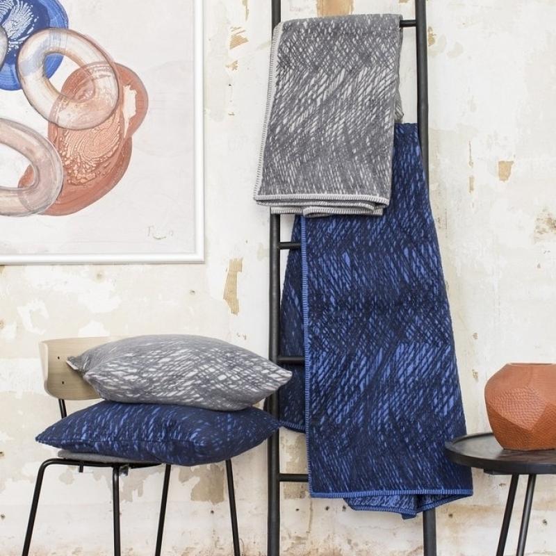 David Fussenegger Kissenhülle Deco 'Linien' 50 x 50 cm Blau