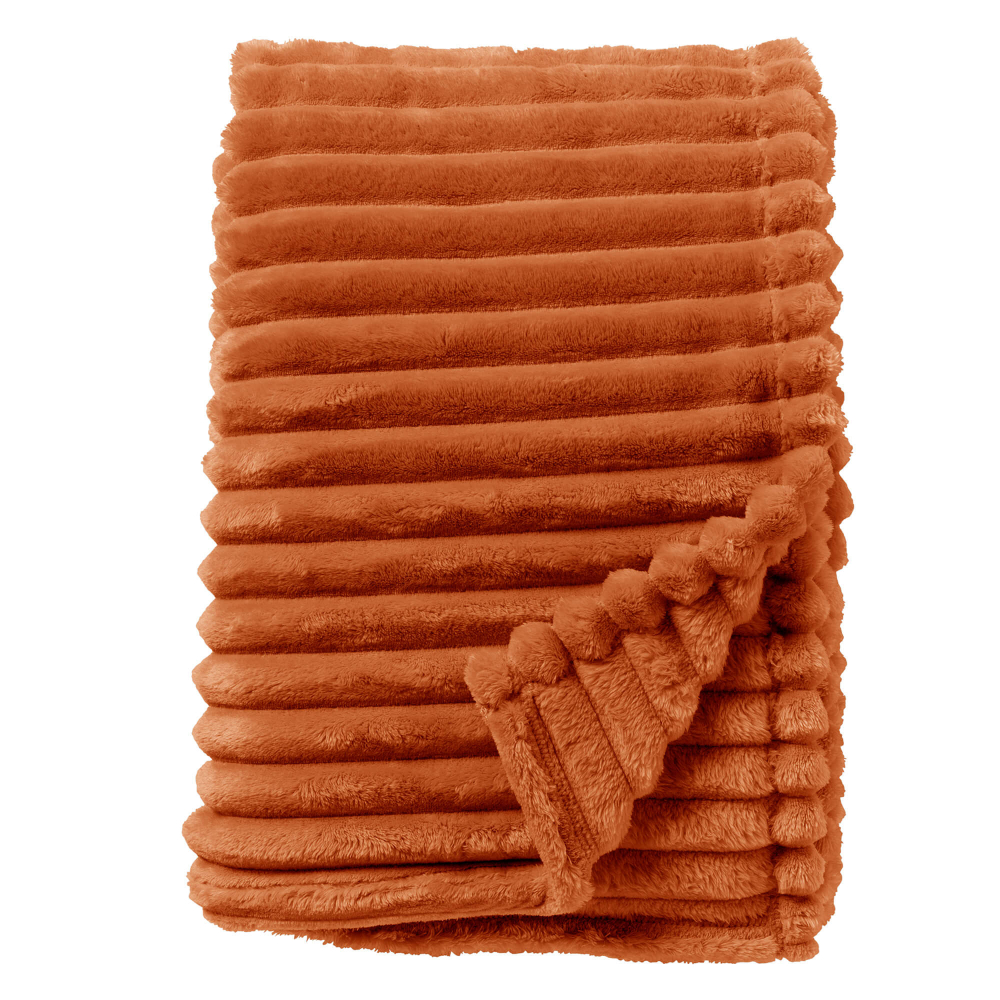 Preview: Dutch Decor Kuscheldecke 'Ricky' 150 x 200 cm Potters Clay - Orange
