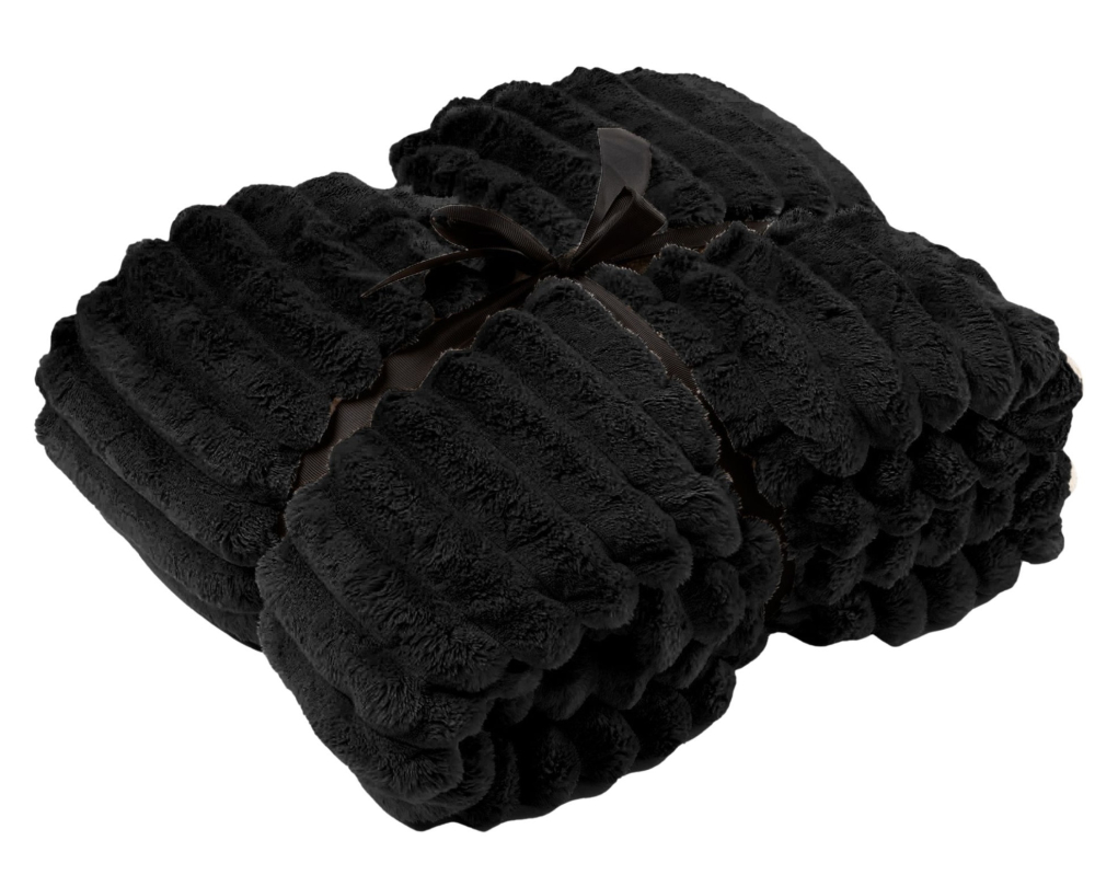 Dutch Decor Kuscheldecke 'Ricky' 150 x 200 cm Raven - Schwarz