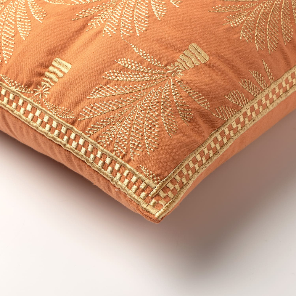 Preview: Dutch Decor Kissenhülle 'Cycas' 45 x 45 cm Carnelian - Orange