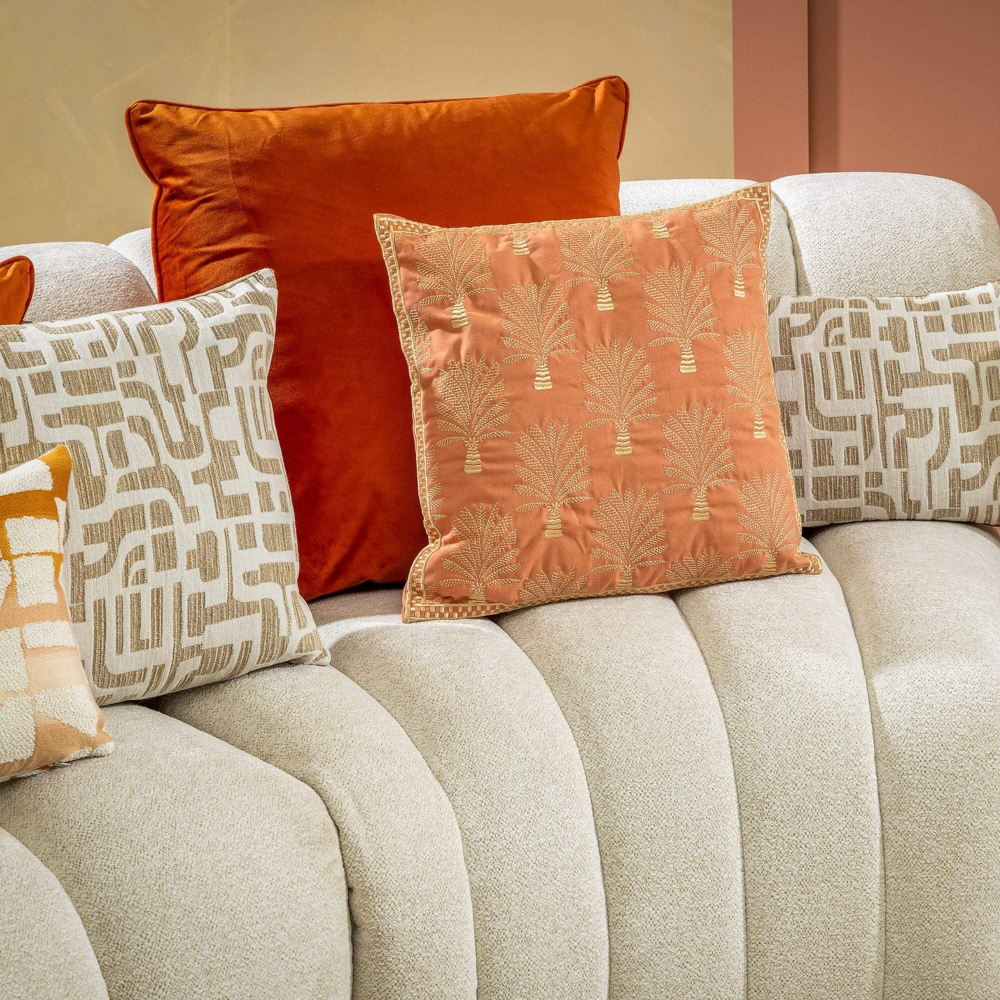 Preview: Dutch Decor Kissenhülle 'Cycas' 45 x 45 cm Carnelian - Orange