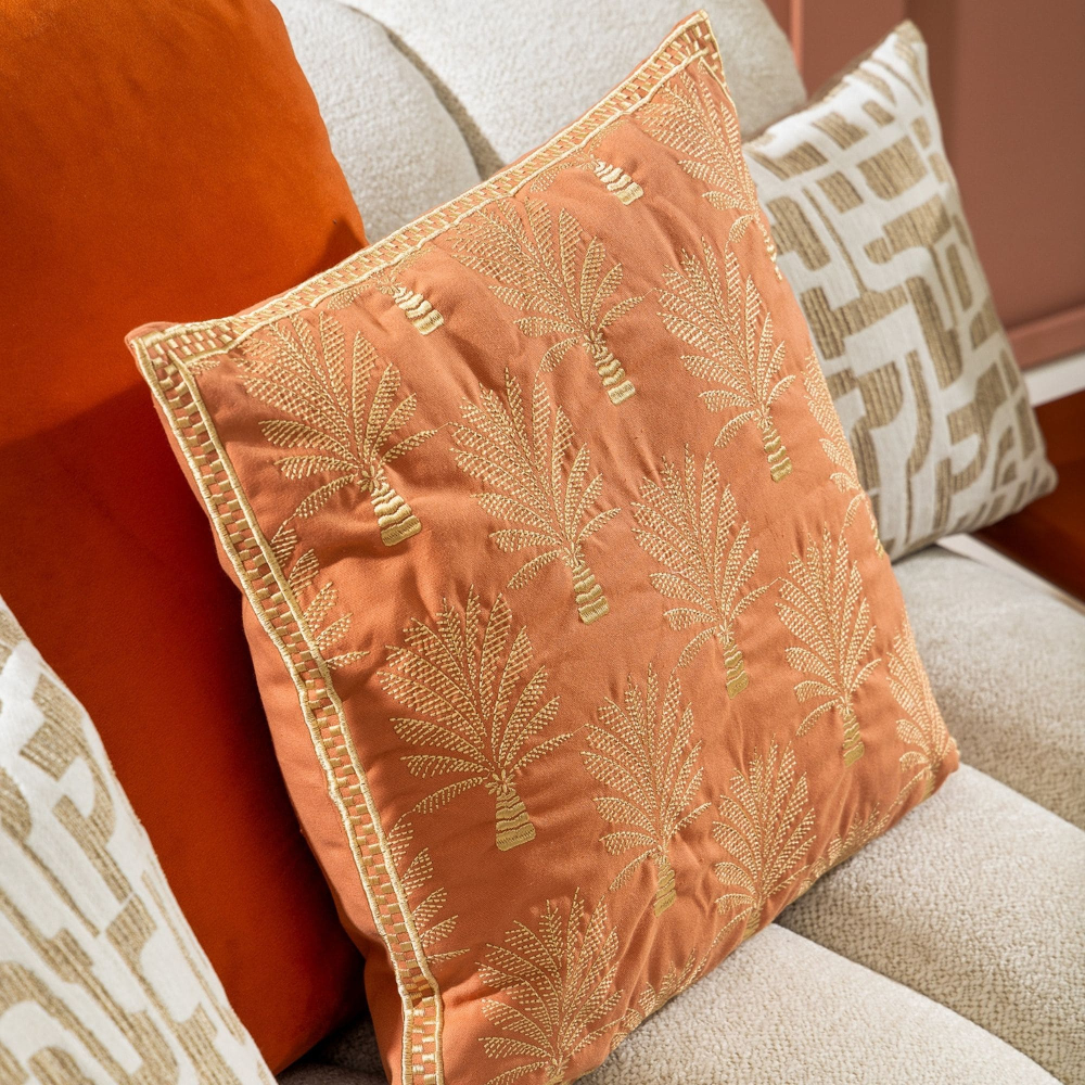 Dutch Decor Kissenhülle 'Cycas' 45 x 45 cm Carnelian - Orange