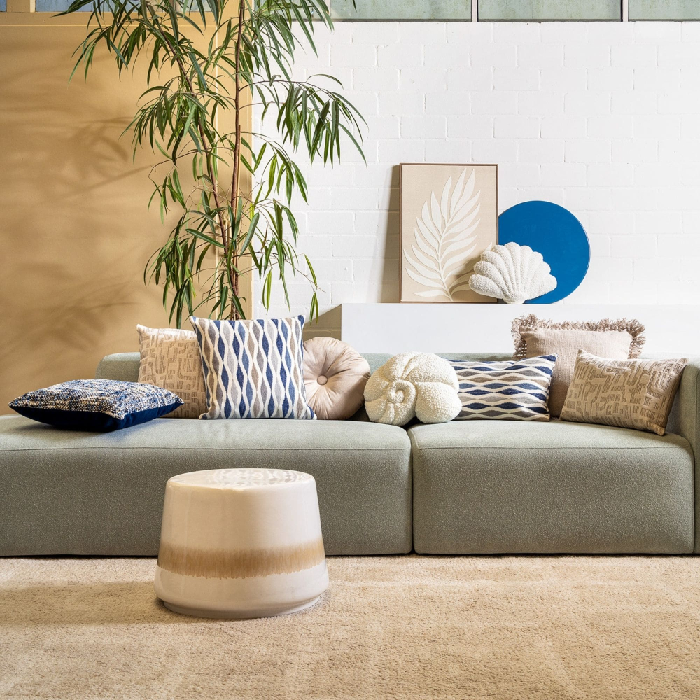 Dutch Decor gefülltes Kissen Muschel 'Colita' 35 x 40 cm Snow White - Weiß