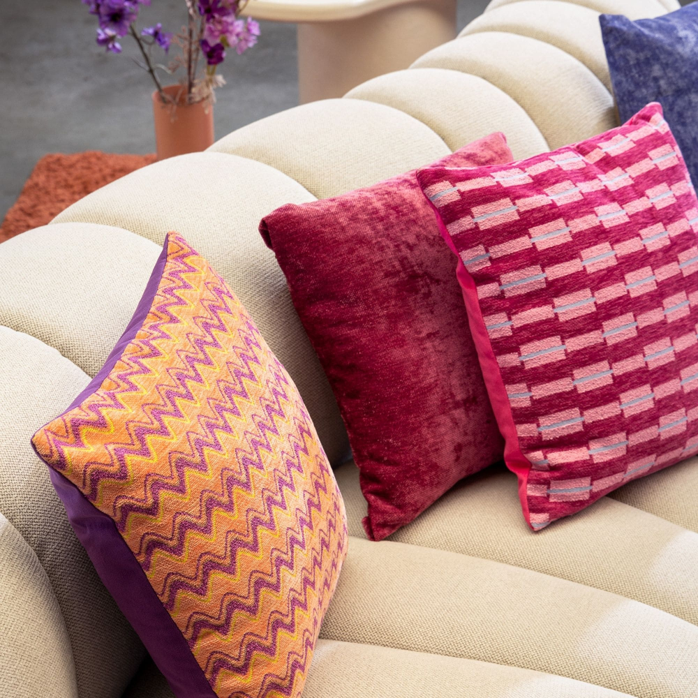 Preview: Dutch Decor Kissenhülle 'Aldo' 45 x 45 cm Melon - Orange