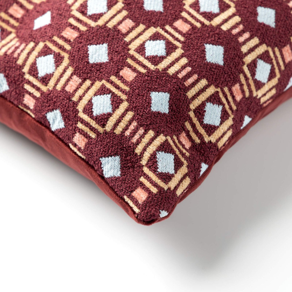 Preview: Dutch Decor Kissenhülle 'Lennox' 45 x 45 cm Maroon Banner - Rot