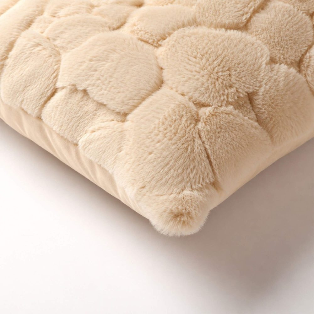 Preview: Dutch Decor Kissenhülle 'Pom' 45 x 45 cm Summer Sand - Beige
