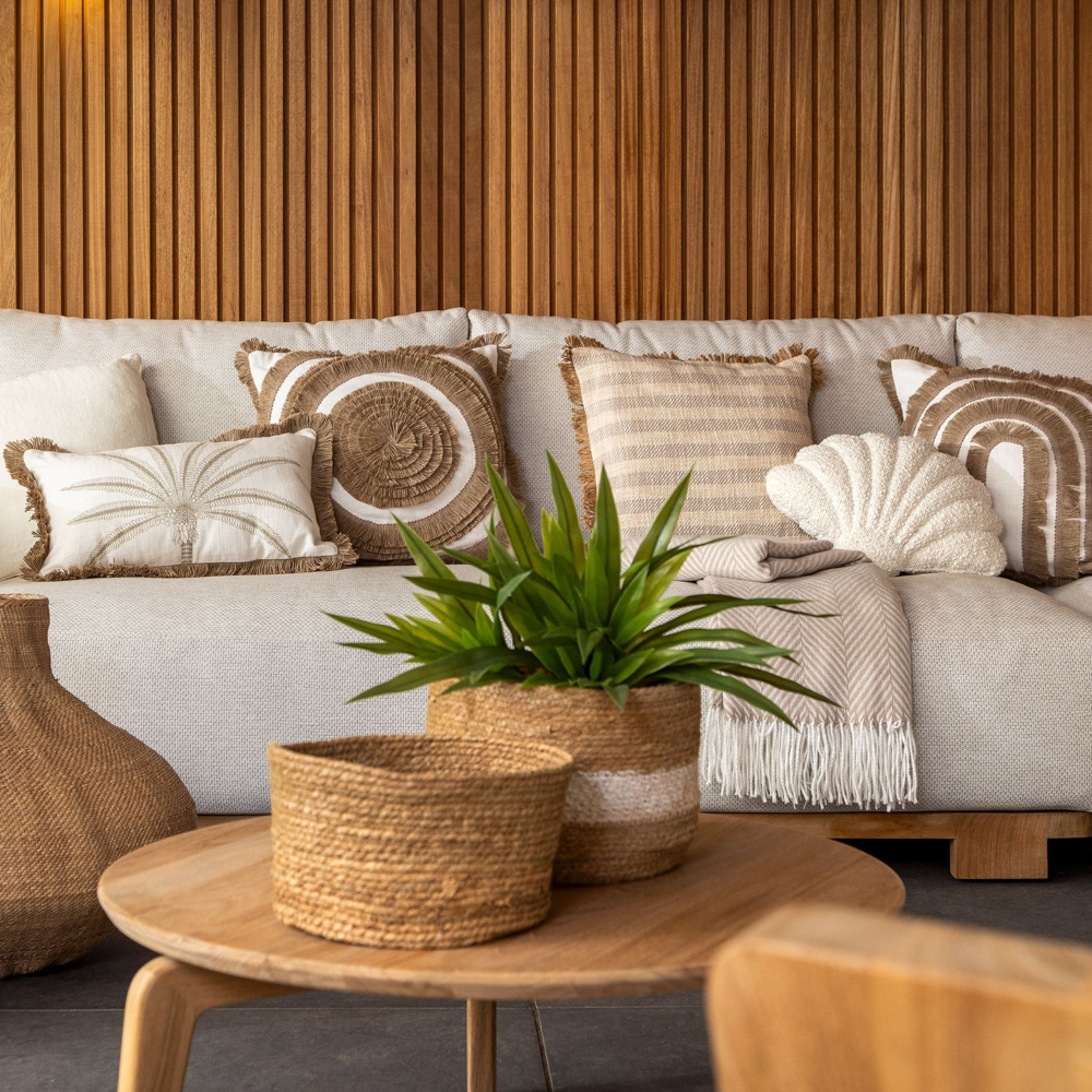 Textino gefülltes Kissen Muschel 'Julie' 34 x 45 cm Snow White - Weiß