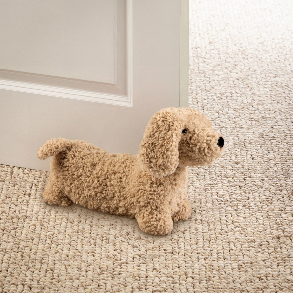 Preview: Textino Türstopper Dackel 'Babs' 24 x 37 cm Beige
