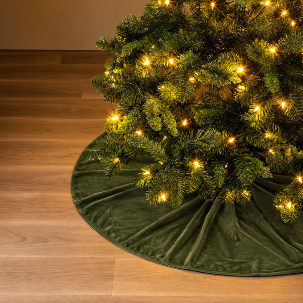 Textino Weihnachtsbaumdecke 'Lumi' 120 cm Bronze Green - Grün