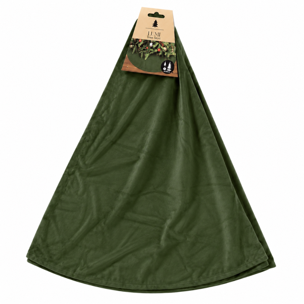 Preview: Textino Weihnachtsbaumdecke 'Lumi' 120 cm Bronze Green - Grün