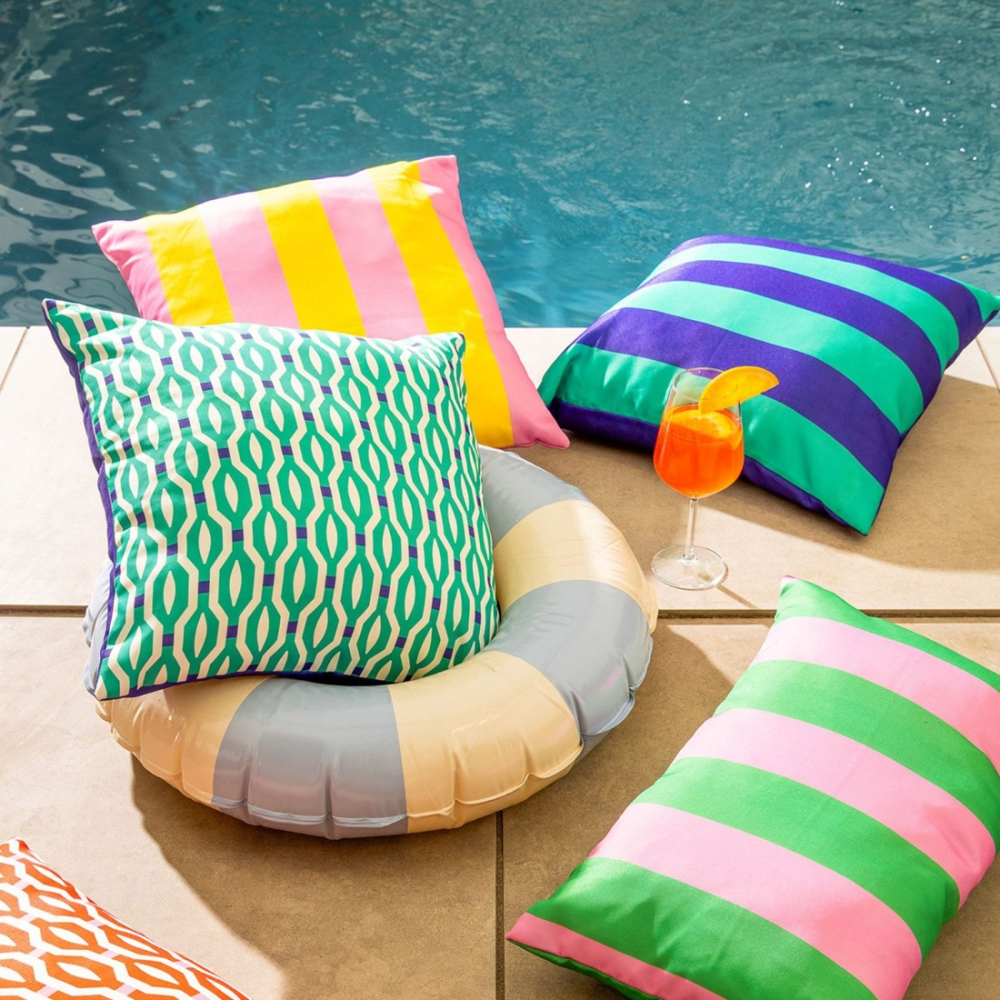 Preview: Textino Kissenhülle 'Appollo' 45 x 45 cm Kelly Green - Grün, Rosa