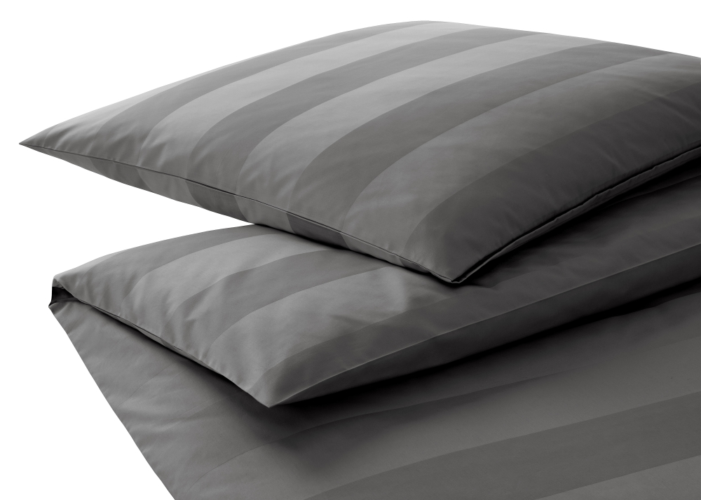 elegante Mako-Satin Bettwäsche 'En Bloc' 135 x 200 cm Basalt