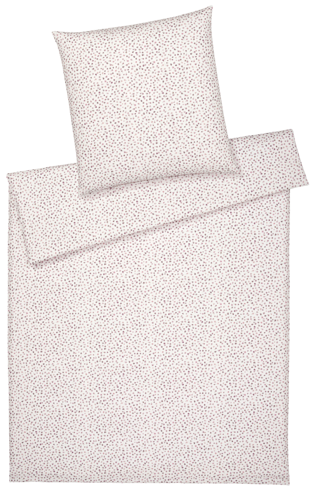 elegante Soft- Flanell Bettwäsche 'Preppy' 135 x 200 cm Beere - Rosa